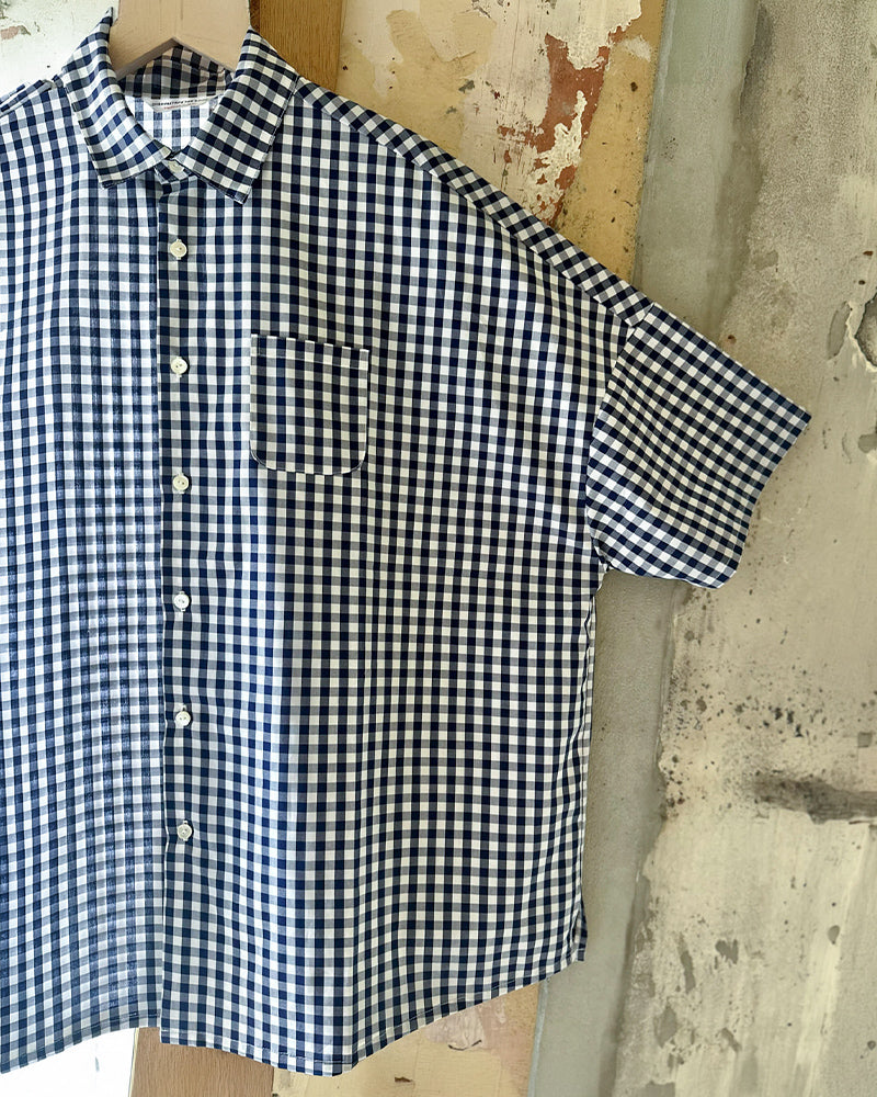 【CHECK&STRIPE(チェック&ストライプ)】半袖シャツ 100そうコットンギンガムチェック