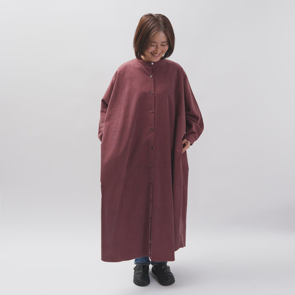 【CHECK&STRIPE(チェック&ストライプ)】ドルマンスリーブのワンピース「フレンチコーデュロイ」