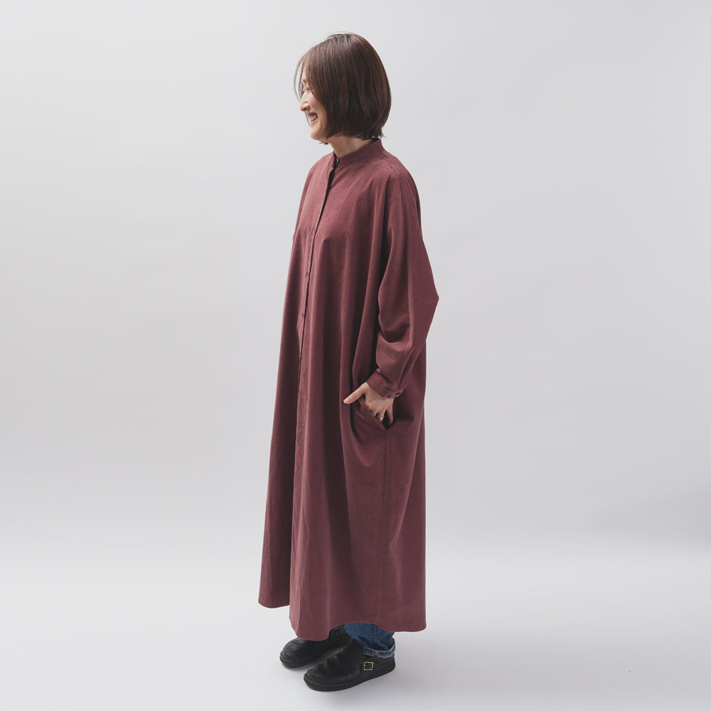【CHECK&STRIPE(チェック&ストライプ)】ドルマンスリーブのワンピース「フレンチコーデュロイ」