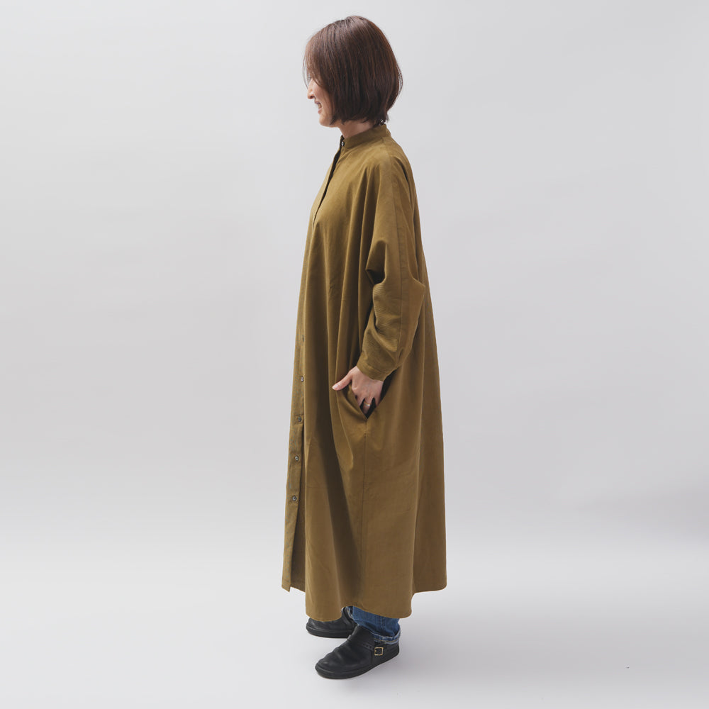 【CHECK&STRIPE(チェック&ストライプ)】ドルマンスリーブのワンピース「フレンチコーデュロイ」