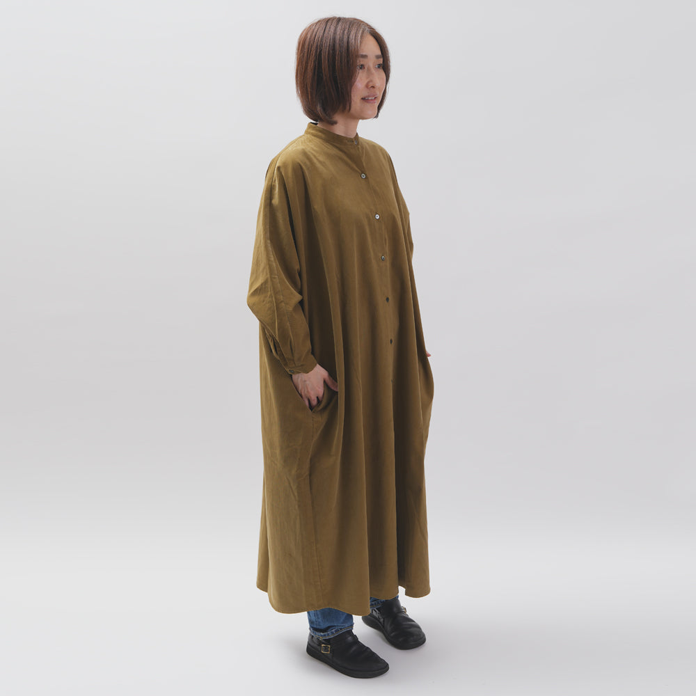 【CHECK&STRIPE(チェック&ストライプ)】ドルマンスリーブのワンピース「フレンチコーデュロイ」