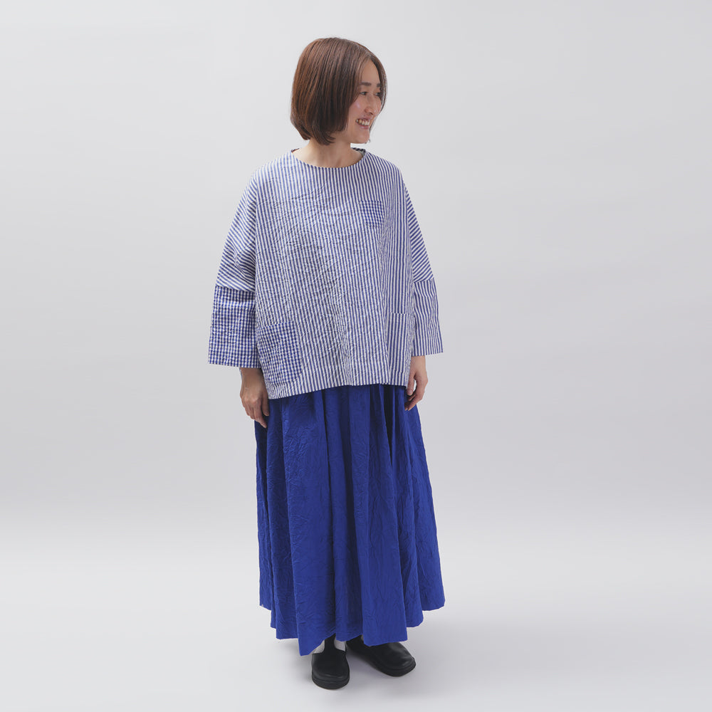 【CHECK&STRIPE(チェック&ストライプ)】ギャザースカート「sunny daysコットン」
