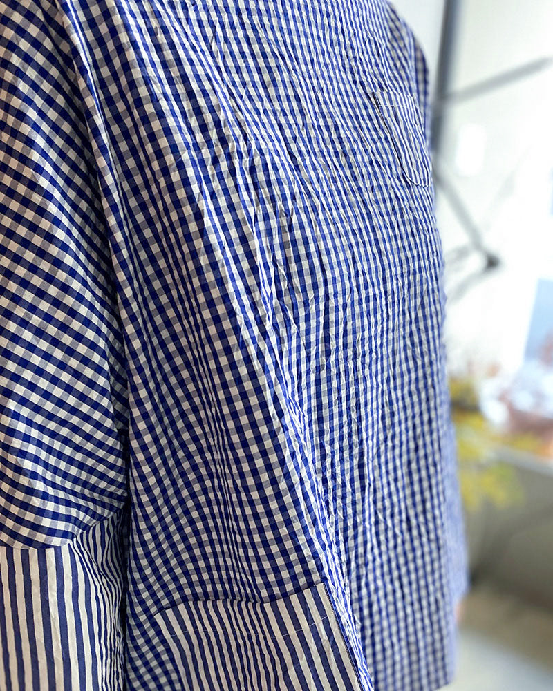 【CHECK&STRIPE(チェック&ストライプ)】Dラインプルオーバー「sunny days stripe×sunny days check」