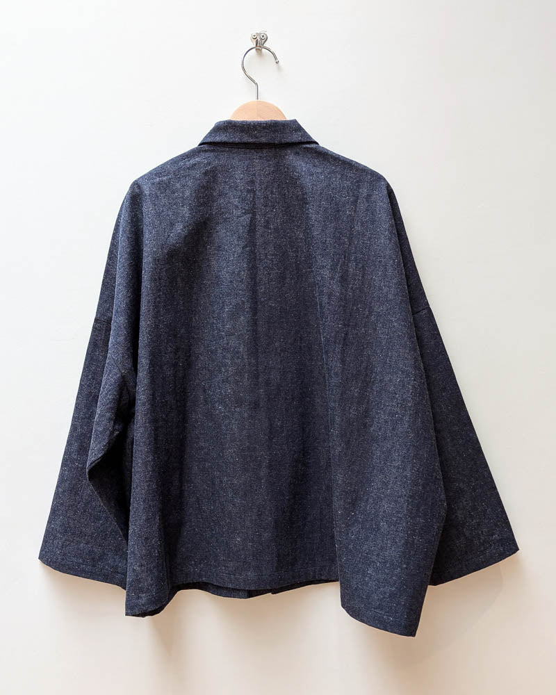 【CHECK&STRIPE(チェック&ストライプ)】シャツジャケットハーフリネンデニム