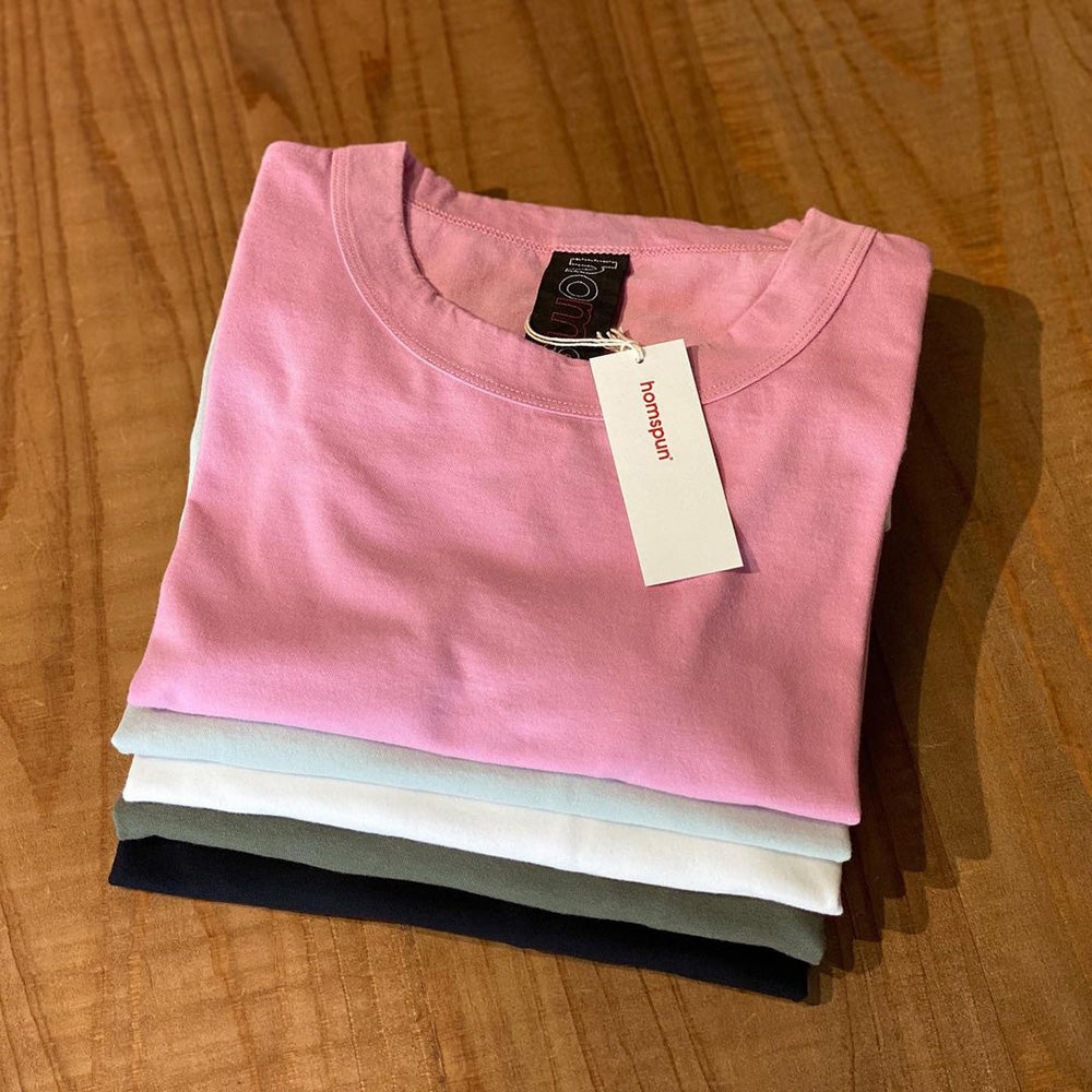 【homspun (ホームスパン) 】30/1天竺七分袖Tシャツ