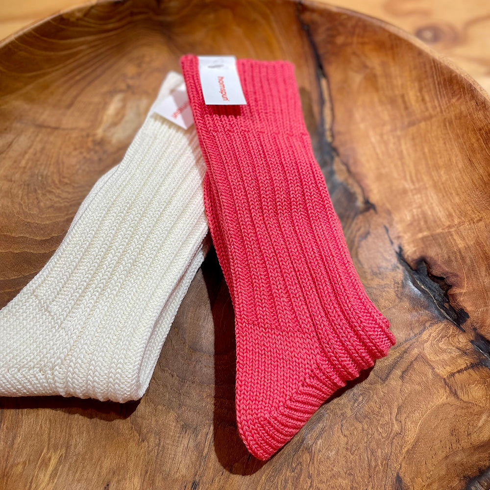 【homspun (ホームスパン) 】コットンウール リブソックス