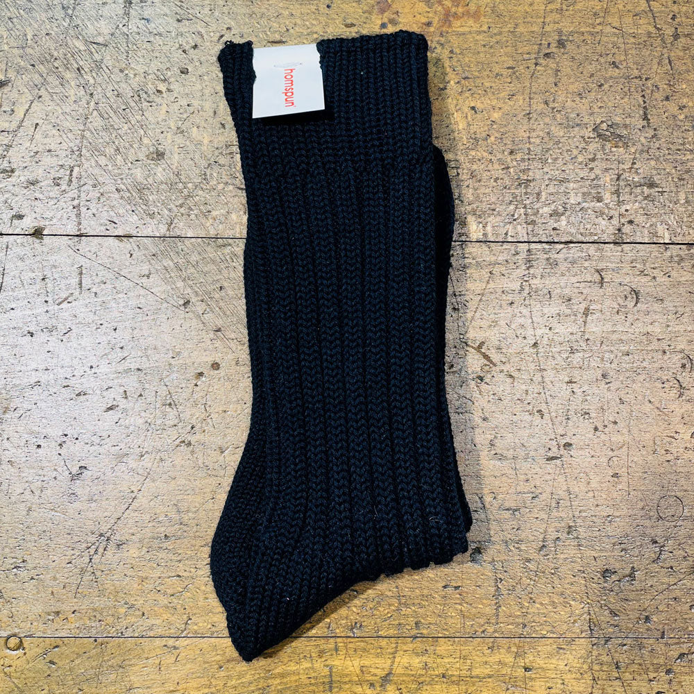 【homspun (ホームスパン) 】コットンウール リブソックス