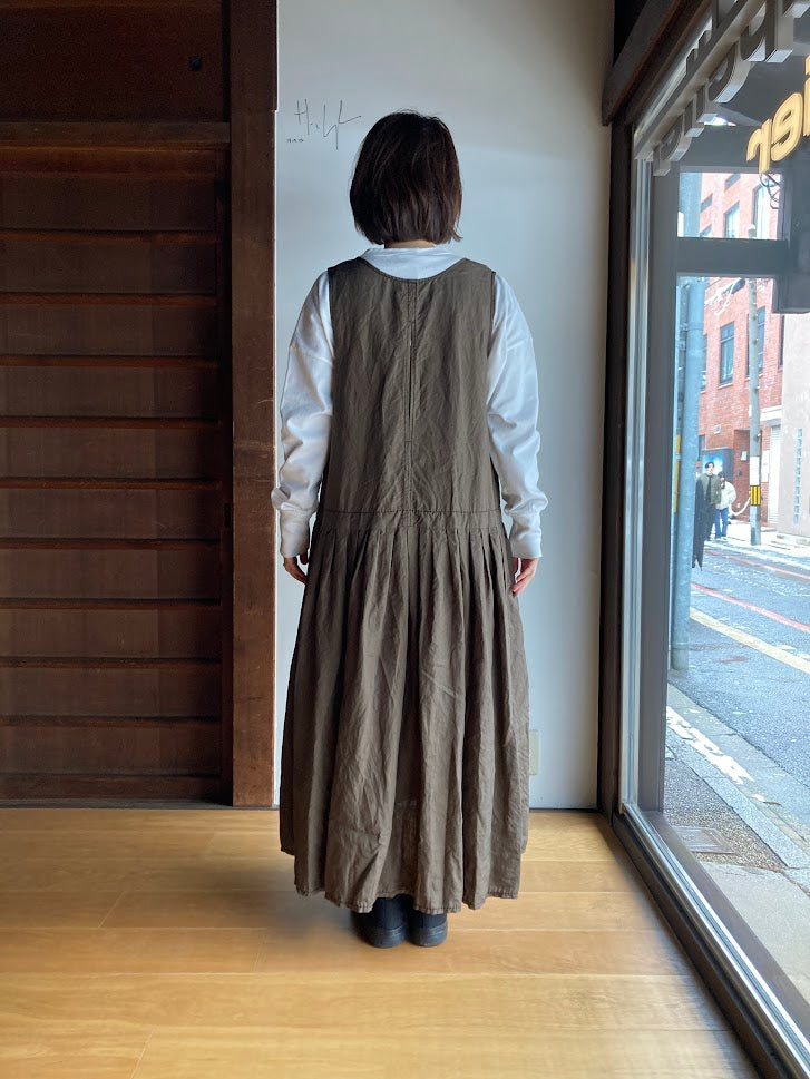 【homspun (ホームスパン) 】リネンバイオノースリーブワンピース