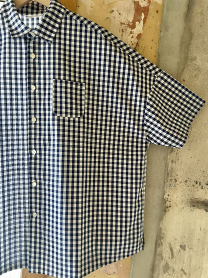 【CHECK&STRIPE(チェック&ストライプ)】半袖シャツ 100そうコットンギンガムチェック