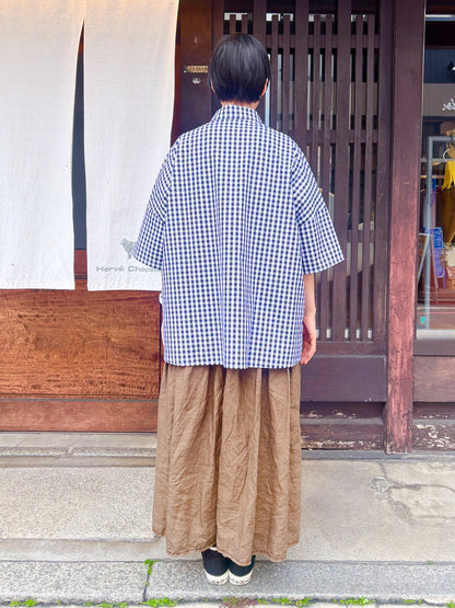 【CHECK&STRIPE(チェック&ストライプ)】半袖シャツ 100そうコットンギンガムチェック