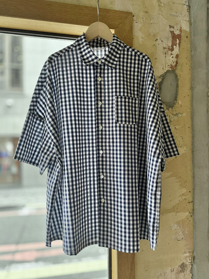 【CHECK&STRIPE(チェック&ストライプ)】半袖シャツ 100そうコットンギンガムチェック