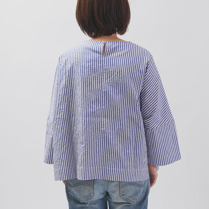 [Vérifiez et bande (vérifiez et bande)] D -Liline Pullover "Sunny Days Stripe / Sunny Days Check"