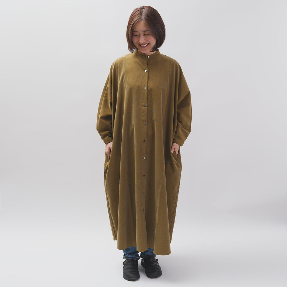 【CHECK&STRIPE(チェック&ストライプ)】ドルマンスリーブのワンピース「フレンチコーデュロイ」　