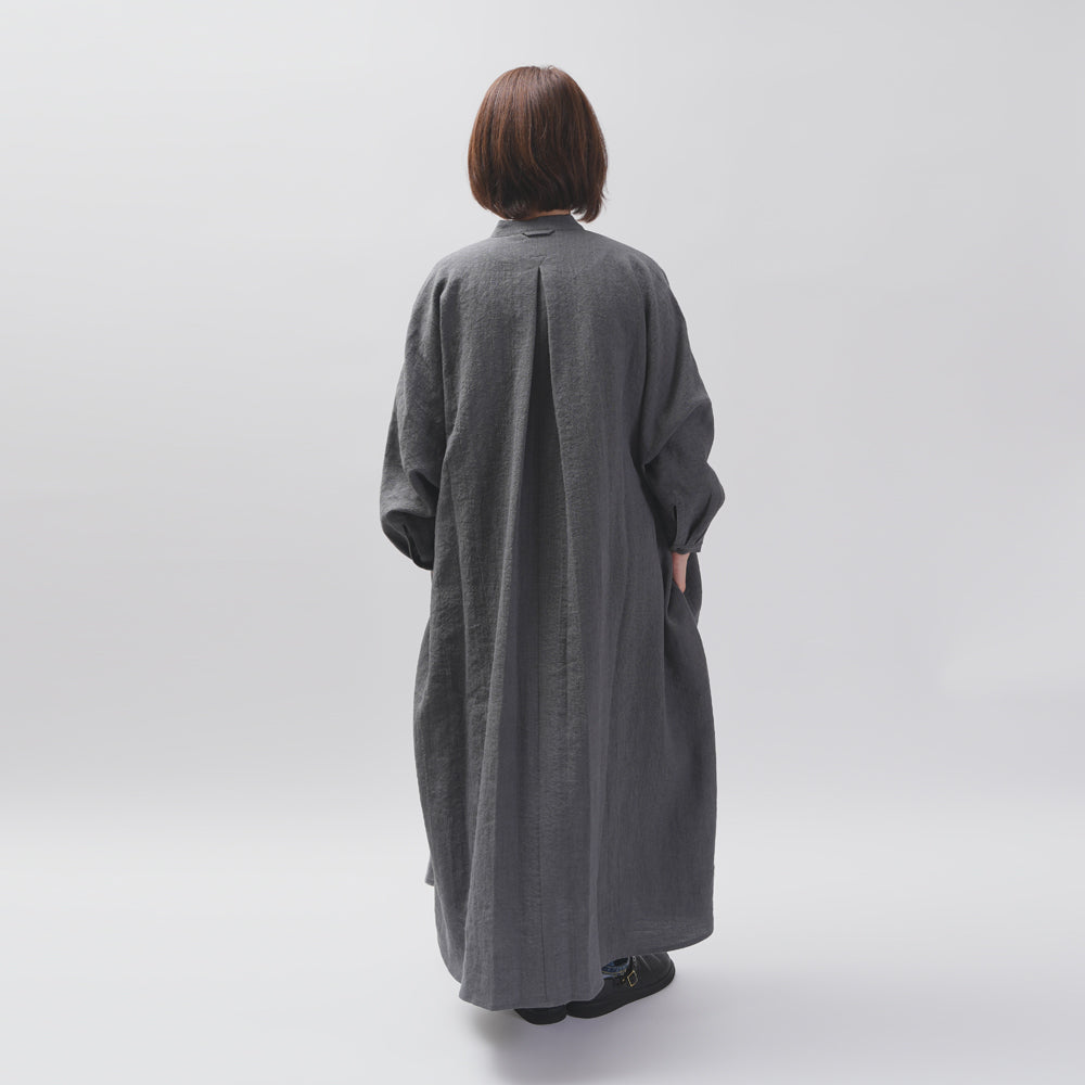 [CHECK & STRIPE (check & striped)] Dolman sleeve dress "linen wool lin reine"
