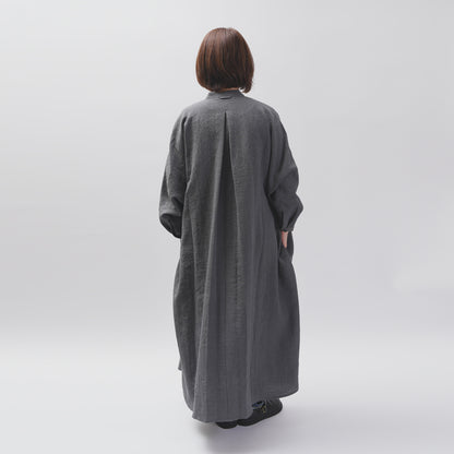 [CHECK & STRIPE (check & striped)] Dolman sleeve dress "linen wool lin reine"