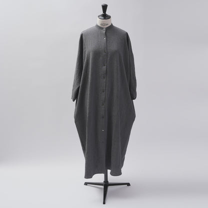 [CHECK & STRIPE (check & striped)] Dolman sleeve dress "linen wool lin reine"