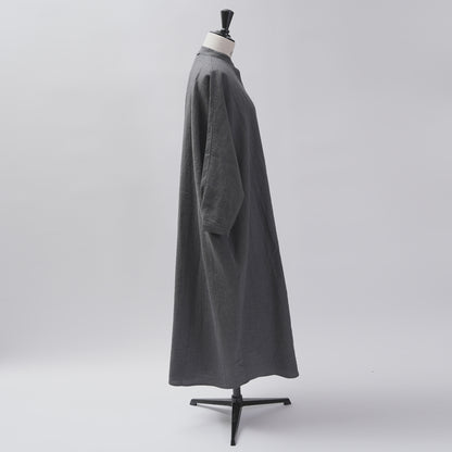 [CHECK & STRIPE (check & striped)] Dolman sleeve dress "linen wool lin reine"