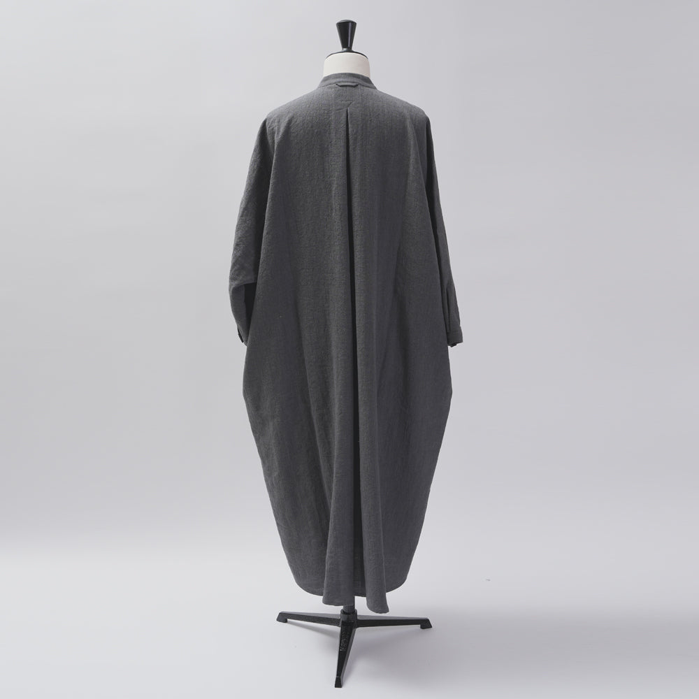 [CHECK & STRIPE (check & striped)] Dolman sleeve dress "linen wool lin reine"