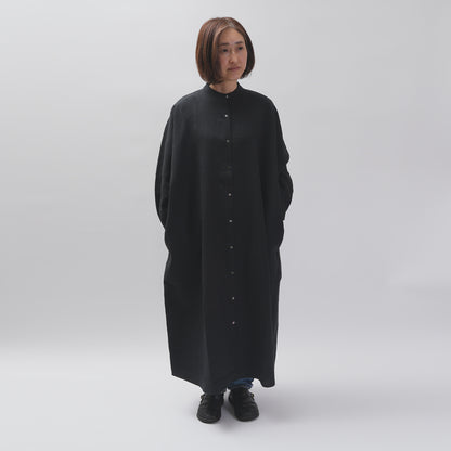 [CHECK & STRIPE (check & striped)] Dolman sleeve dress "linen wool lin reine"