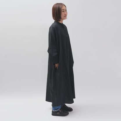 [CHECK & STRIPE (check & striped)] Dolman sleeve dress "linen wool lin reine"