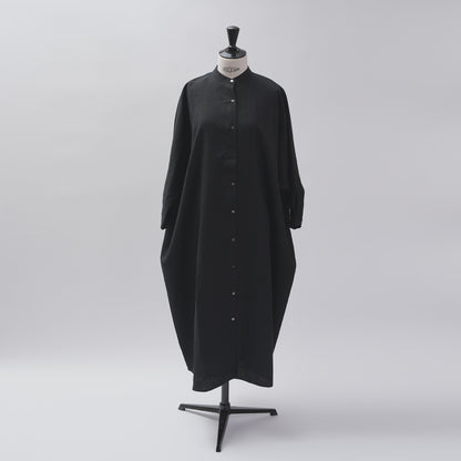 [CHECK & STRIPE (check & striped)] Dolman sleeve dress "linen wool lin reine"