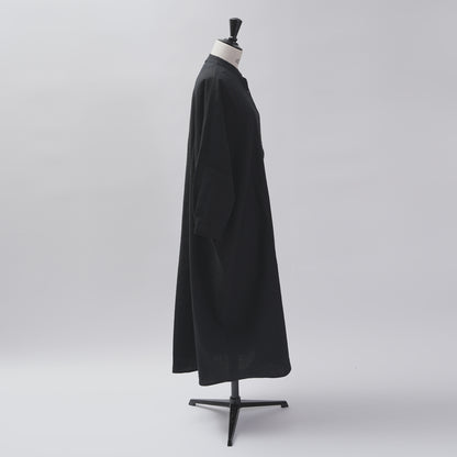 [CHECK & STRIPE (check & striped)] Dolman sleeve dress "linen wool lin reine"
