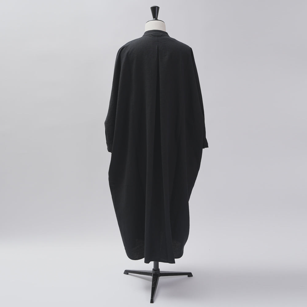 [CHECK & STRIPE (check & striped)] Dolman sleeve dress "linen wool lin reine"