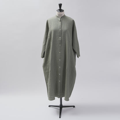 [CHECK & STRIPE (check & striped)] Dolman sleeve dress "linen wool lin reine"