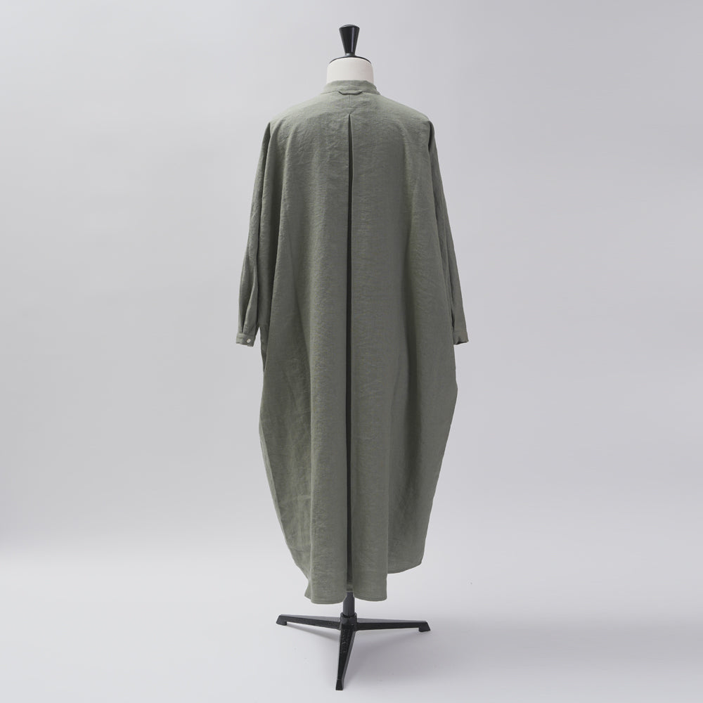 [CHECK & STRIPE (check & striped)] Dolman sleeve dress "linen wool lin reine"