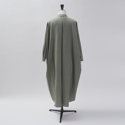 [CHECK & STRIPE (check & striped)] Dolman sleeve dress "linen wool lin reine"