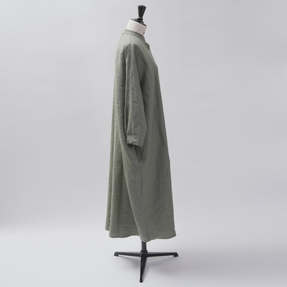 [CHECK & STRIPE (check & striped)] Dolman sleeve dress "linen wool lin reine"