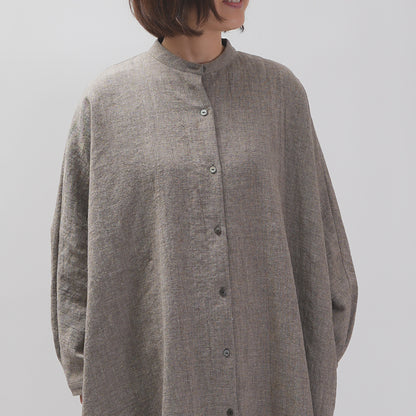 [CHECK & STRIPE (check & striped)] Dolman sleeve dress "linen wool lin reine"