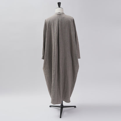 [CHECK & STRIPE (check & striped)] Dolman sleeve dress "linen wool lin reine"