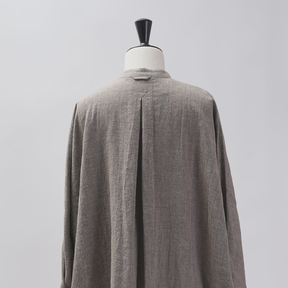 [CHECK & STRIPE (check & striped)] Dolman sleeve dress "linen wool lin reine"