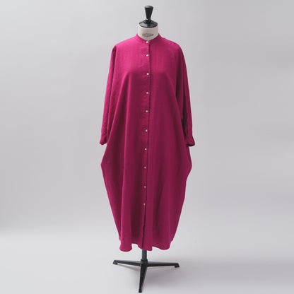 [CHECK & STRIPE (check & striped)] Dolman sleeve dress "linen wool lin reine"