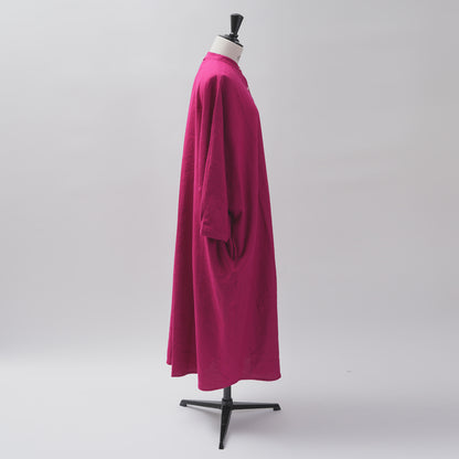 [CHECK & STRIPE (check & striped)] Dolman sleeve dress "linen wool lin reine"