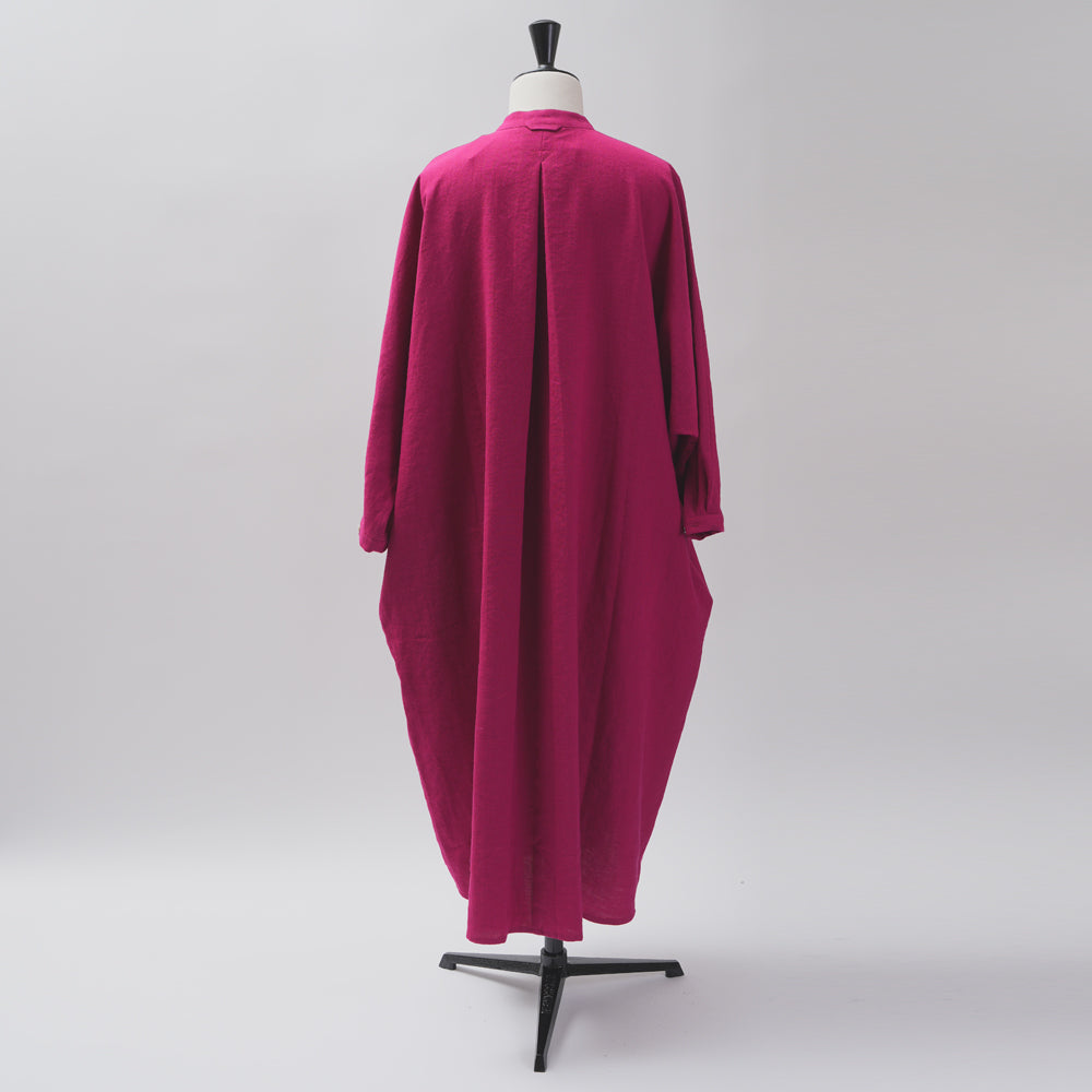 [CHECK & STRIPE (check & striped)] Dolman sleeve dress "linen wool lin reine"