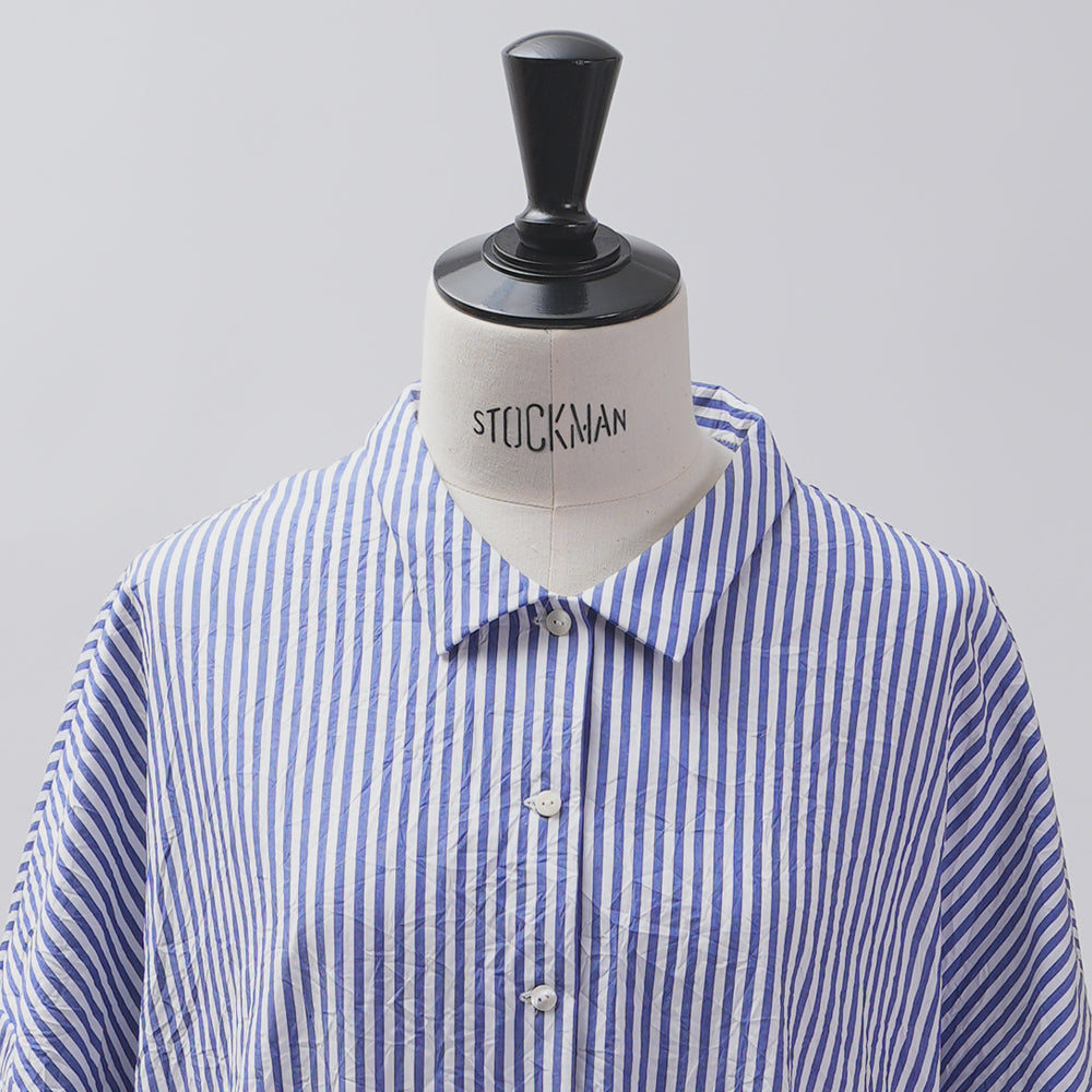 [CHECK & STRIPE (check & striped)] Low waist dress "Sunny Days Stripe" with a small collar