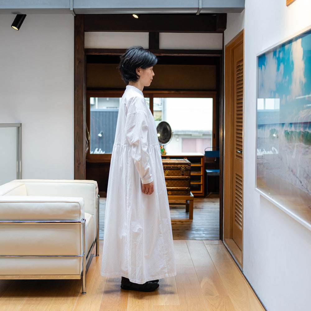 CHECK&STRIPE(チェック&ストライプ)】スタンドカラーワンピース