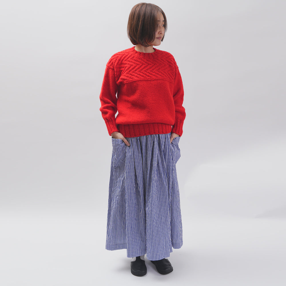 [CHECK & STRIPE (check & striped)] Three Haragi gather skirts "Sunny Days Stripe / Sunny Days Check"