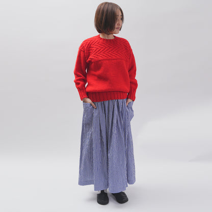 [CHECK & STRIPE (check & striped)] Three Haragi gather skirts "Sunny Days Stripe / Sunny Days Check"