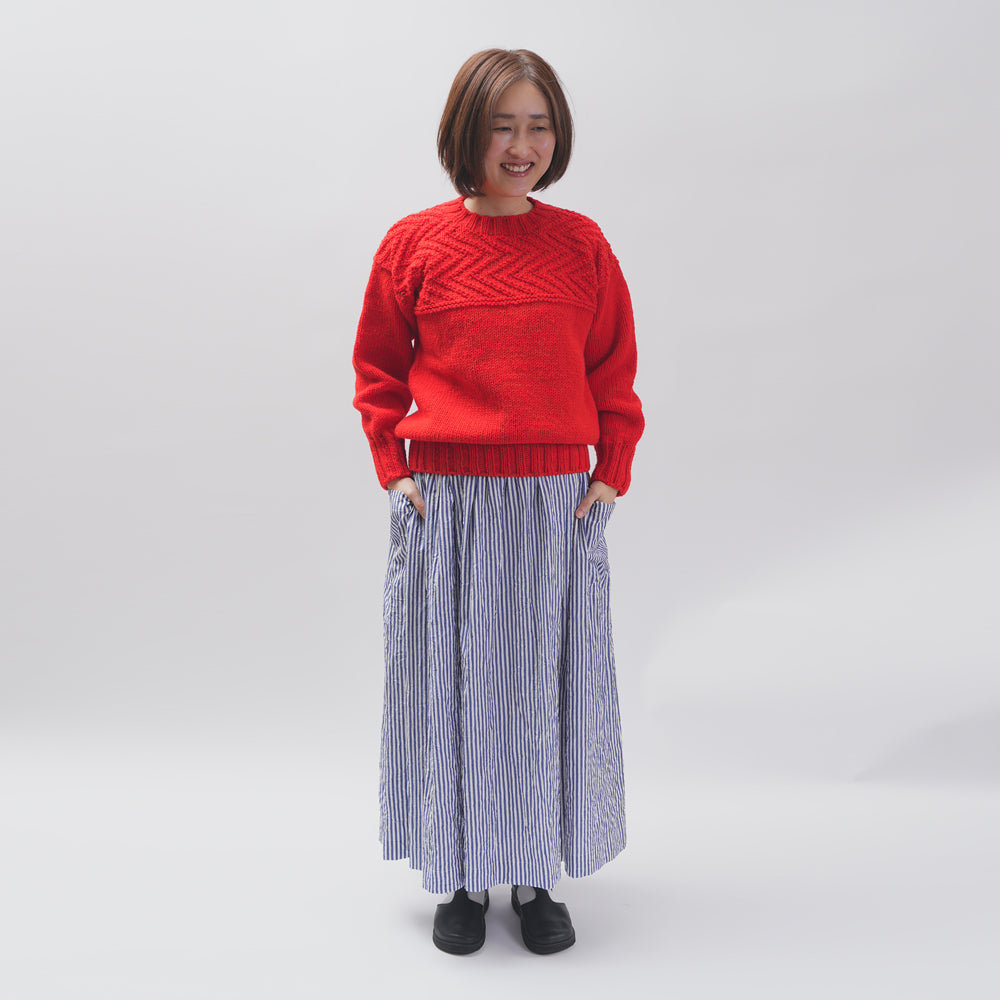 [CHECK & STRIPE (check & striped)] Three Haragi gather skirts "Sunny Days Stripe / Sunny Days Check"