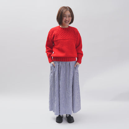 [CHECK & STRIPE (check & striped)] Three Haragi gather skirts "Sunny Days Stripe / Sunny Days Check"