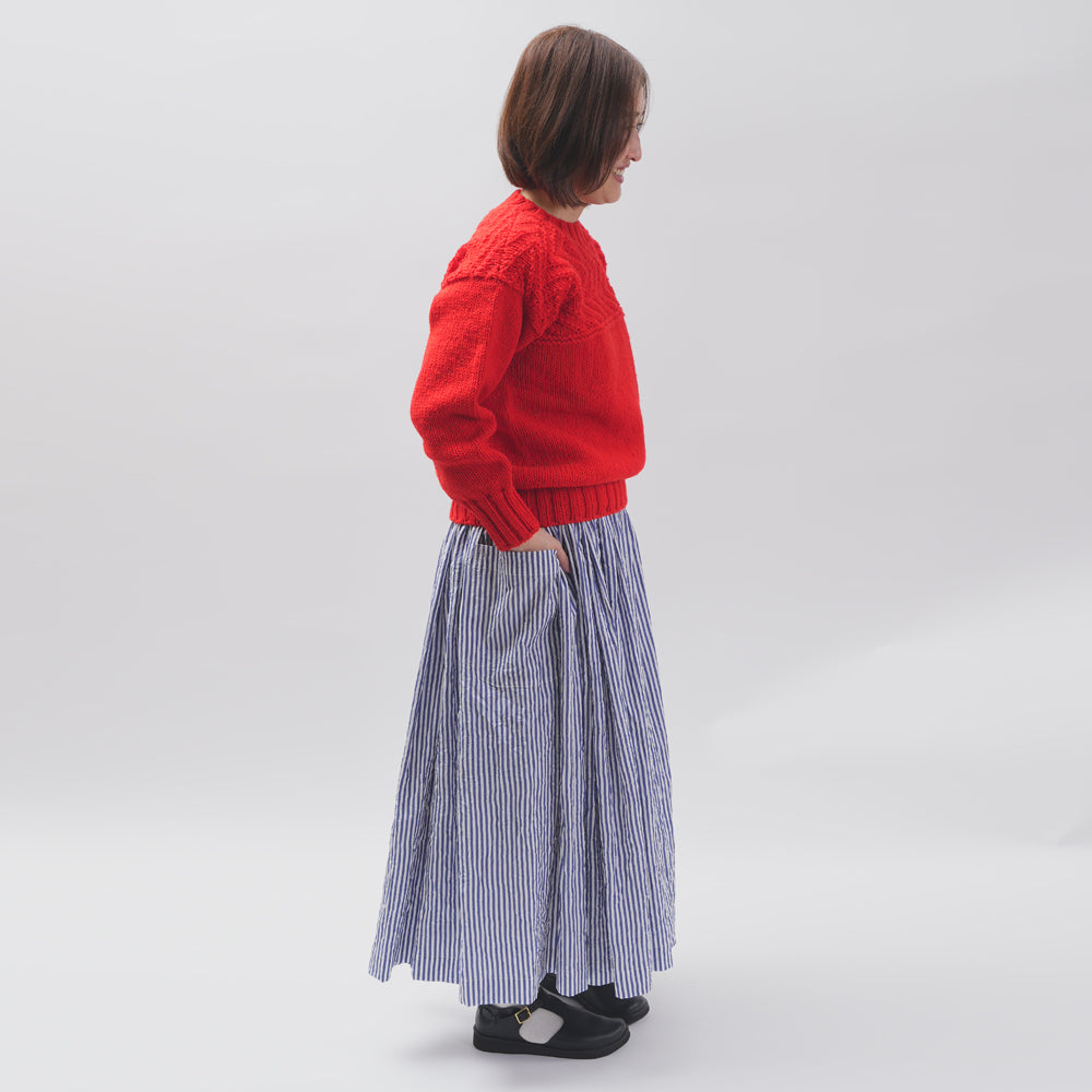 [CHECK & STRIPE (check & striped)] Three Haragi gather skirts "Sunny Days Stripe / Sunny Days Check"