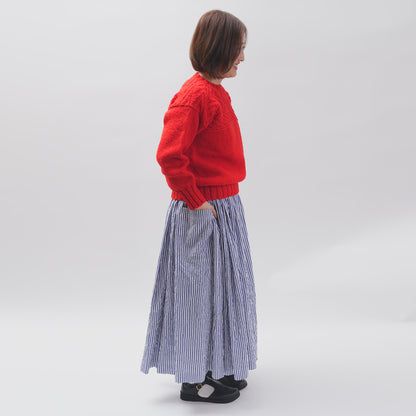 [CHECK & STRIPE (check & striped)] Three Haragi gather skirts "Sunny Days Stripe / Sunny Days Check"