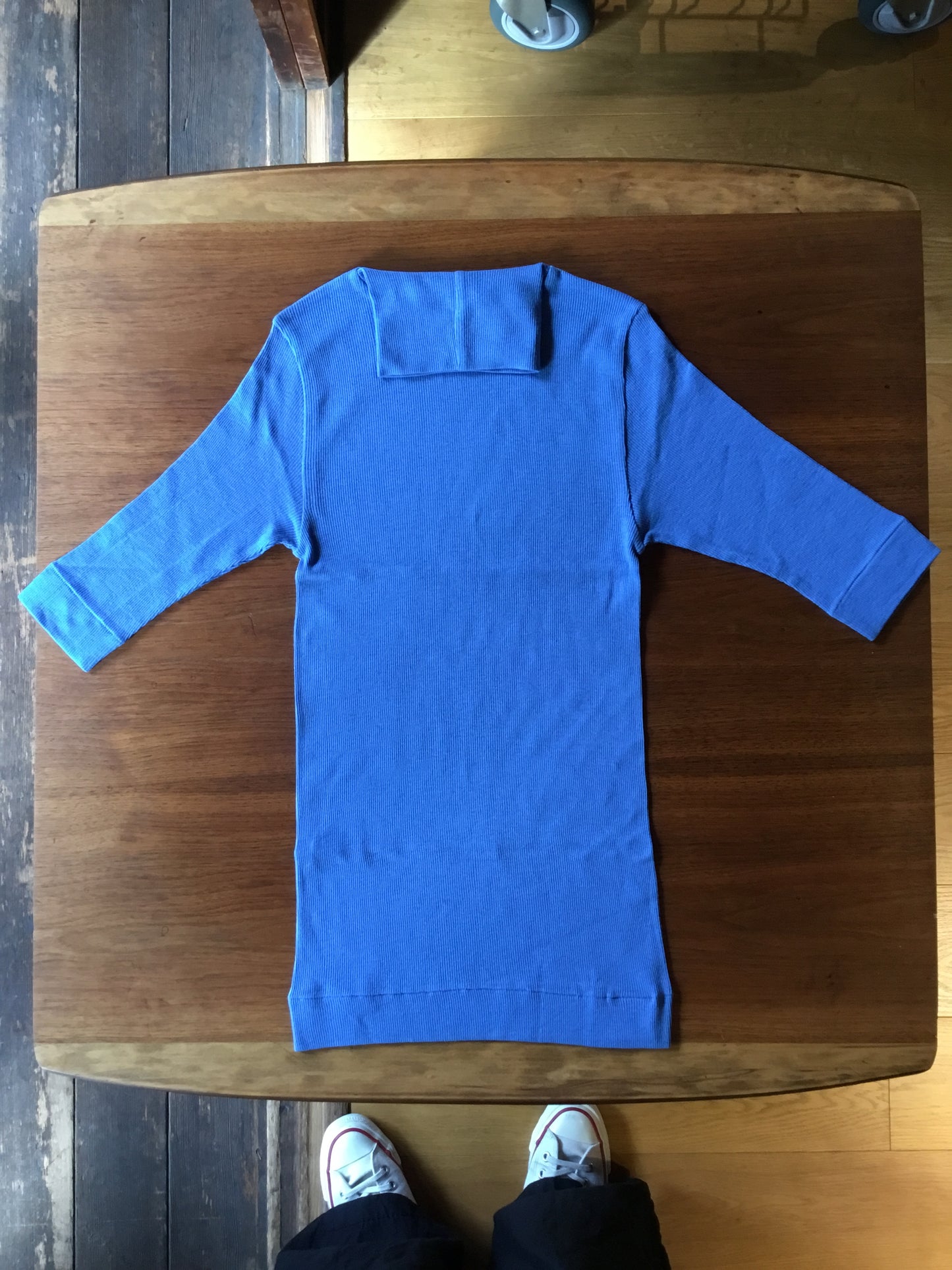 【homspun (ホームスパン) 】40／1丸胴テレコ　ハイネック半袖PO