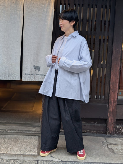 【CHECK&STRIPE(チェック&ストライプ)】ビックシャツ コットンパピエストライプ