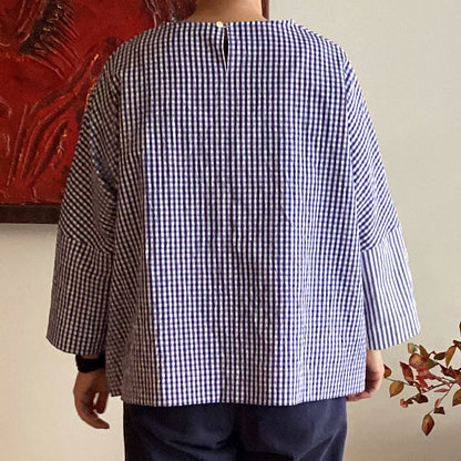 【CHECK&STRIPE(チェック&ストライプ)】Dラインプルオーバー「sunny days stripe×sunny days check」