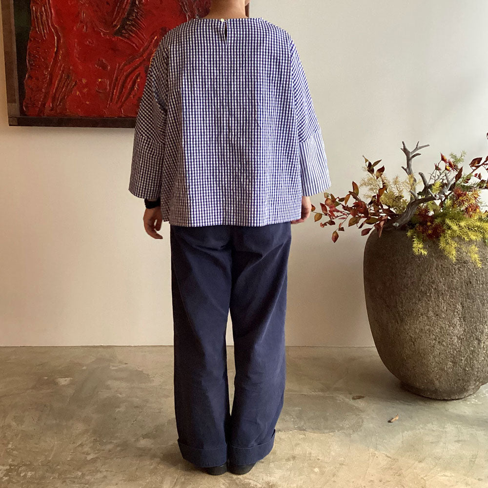 【CHECK&STRIPE(チェック&ストライプ)】Dラインプルオーバー「sunny days stripe×sunny days check」