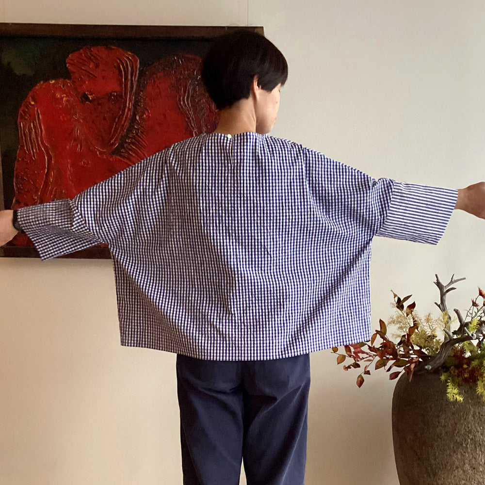 【CHECK&STRIPE(チェック&ストライプ)】Dラインプルオーバー「sunny days stripe×sunny days check」